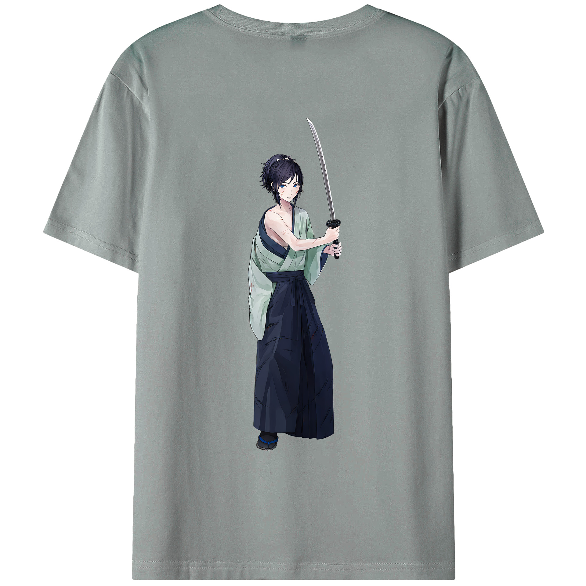 （画像用） 刀剣乱舞 Touken Ranbu 綿100％ メンズ半袖Tシャツ（バックプリント） 通気性